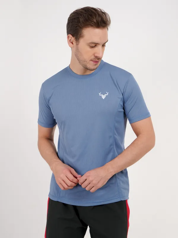 Blue_Crew_Neck_Sports_T_Shirt_with_Deer_Logo_For_Men