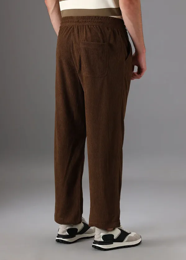 Brown_Corduroy_Drawstring_Pants_For_Men