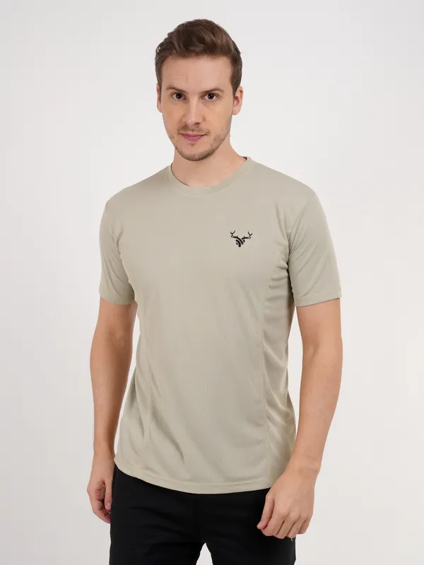 Beige_Crew_Neck_T_Shirt_with_Deer_Logo_for_Men_For_Men