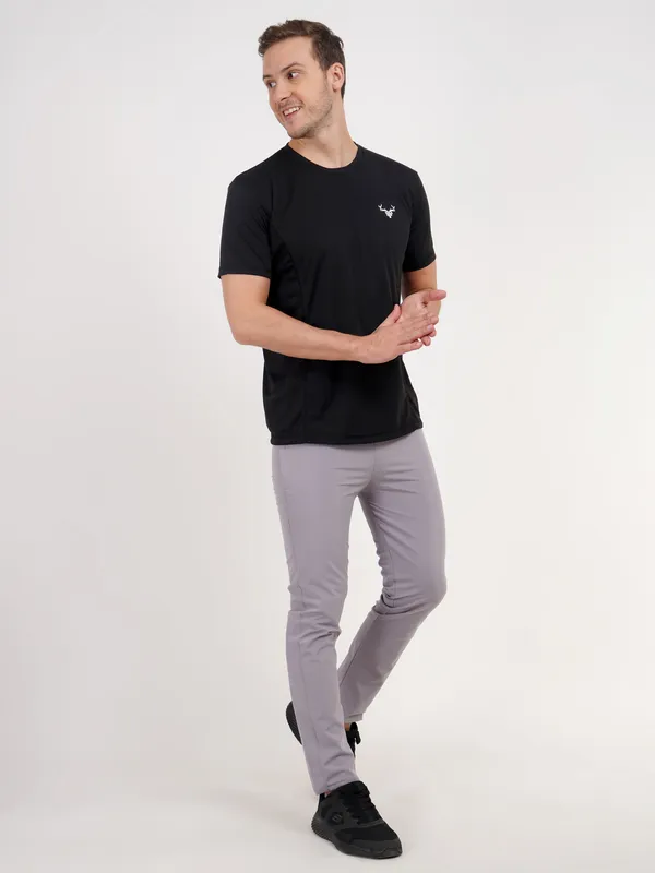 Black_Crew_Neck_T_Shirt_with_Antler_Logo_For_Men