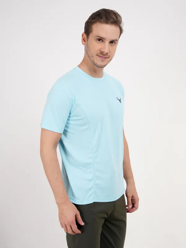 Light_Blue_Crew_Neck_T_Shirt_with_Small_Logo_For_Men