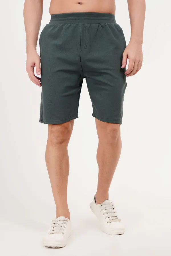 Dark_Green_Cotton_Blend_Casual_Shorts_For_Men