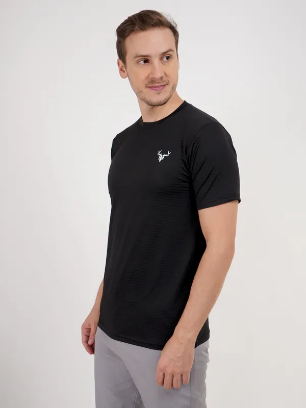 Grey_Crew_Neck_And_Black_T_Shirt_with_Deer_Logo_For_Men