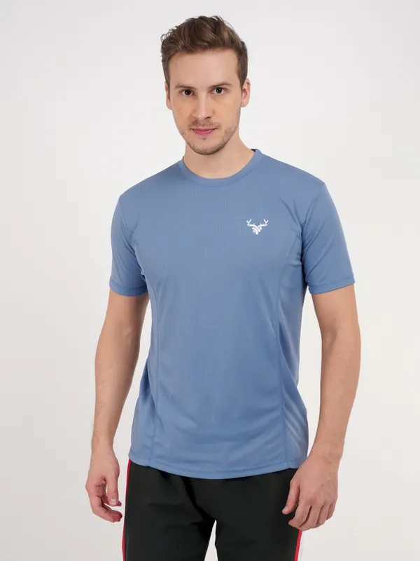 Blue_Crew_Neck_Sports_T_Shirt_with_Deer_Logo_For_Men