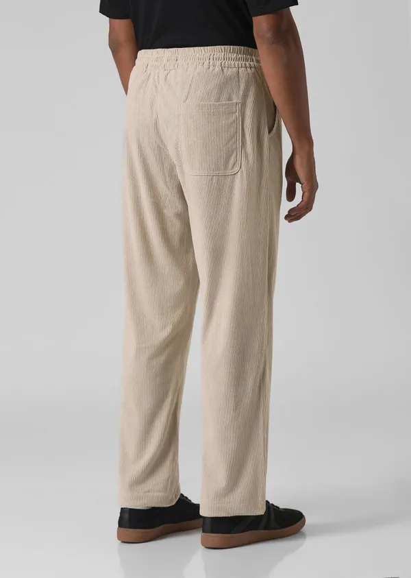 Dark_Green_Corduroy_Drawstring_Pants_And_Beige_Corduroy_Drawstring_Pants_For_Men