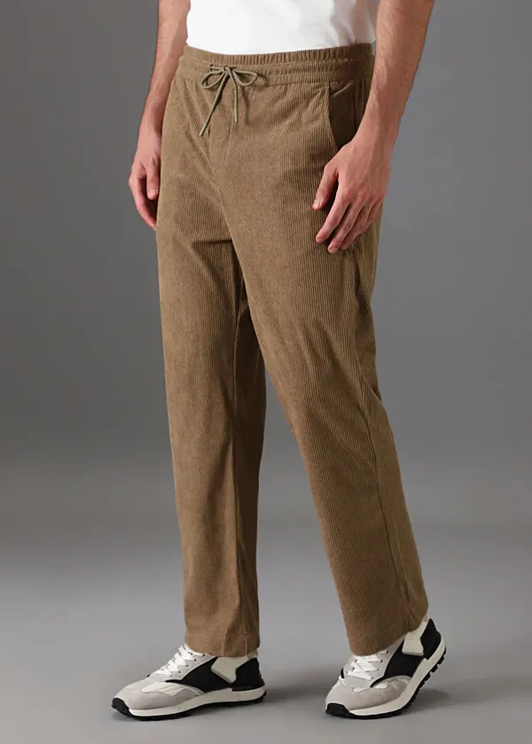 Beige_Corduroy_Relaxed_Fit_Drawstring_Pants_For_Men