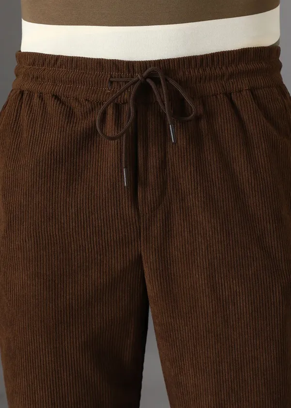 Brown_Corduroy_Drawstring_Pants_For_Men