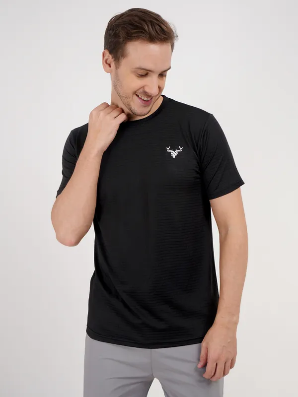 Black_T_Shirt_with_Deer_Logo_For_Men