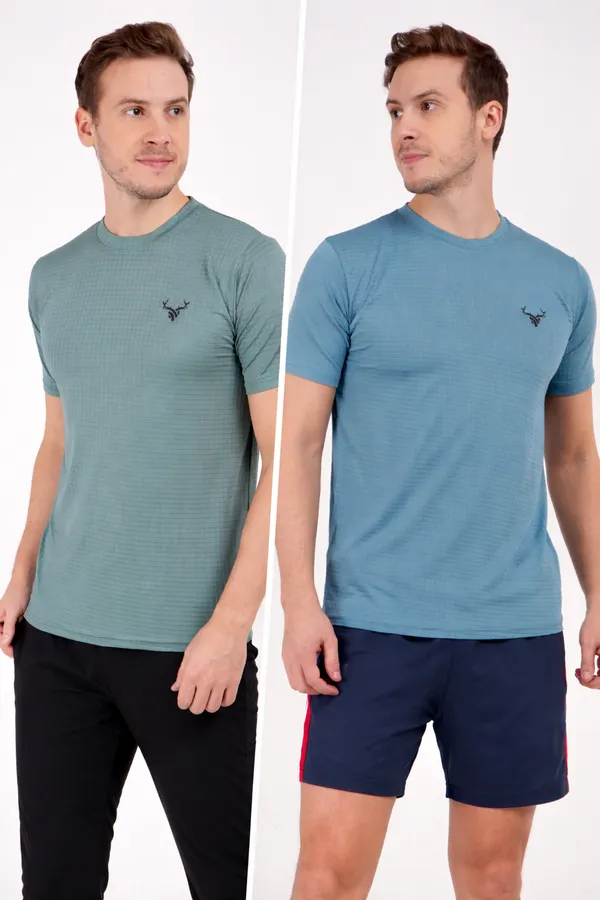 Sage_Green_Textured_Performance_And_Blue_Half_Sleeve_Sports_T_Shirt__For_Men