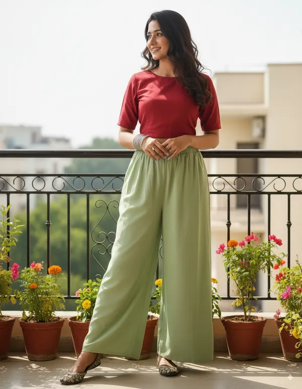 Green_Plain_Pure_Rayon_Palazzo_For_Women
