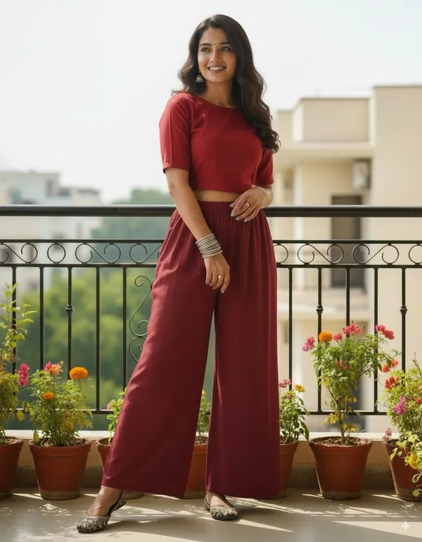 Maroon_Plain_Pure_Rayon_Palazzo_For_Women