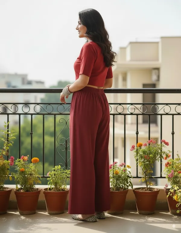 Maroon_Plain_Pure_Rayon_Palazzo_For_Women