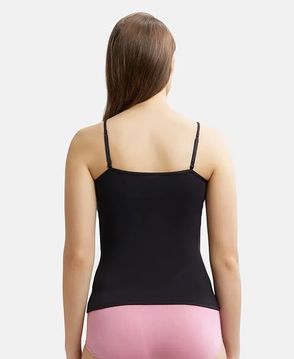 Black_Lycra_Blend_Cotton_Unpadded_Round_Neck_Camisole_For_Women