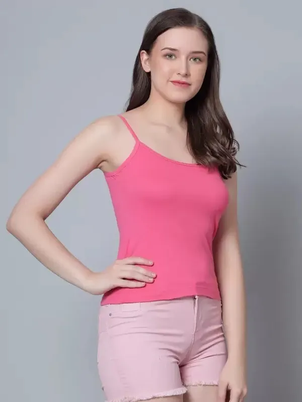 Pink_Lycra_Blend_Cotton_Unpadded_Round_Neck_Camisole_For_Women