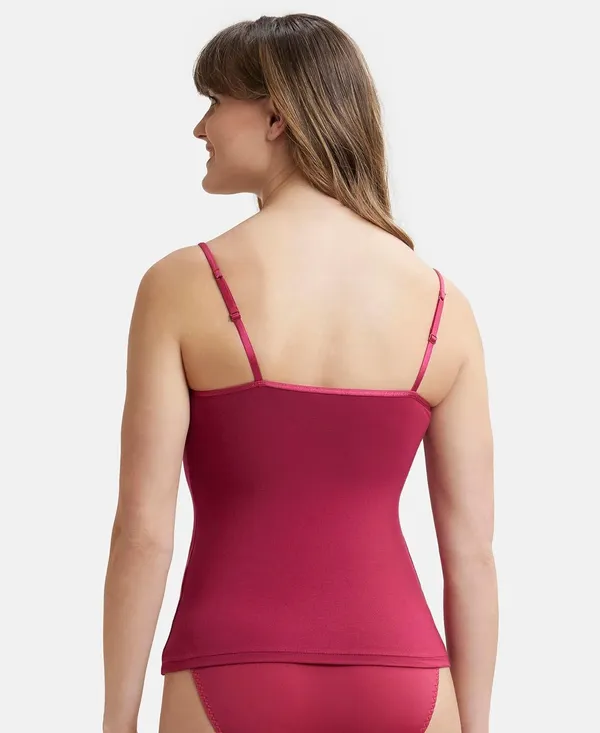 Red_Lycra_Blend_Cotton_Unpadded_Round_Neck_Camisole_For_Women