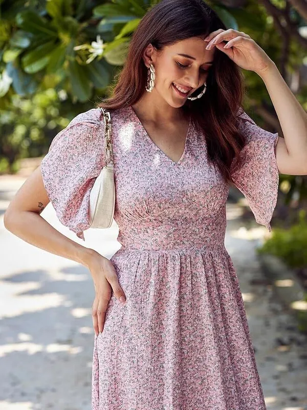 Pink_Cotton_Blend_Calf_Length_Fit_And_Flare_Dress_For_Women
