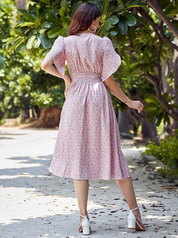 Pink_Cotton_Blend_Calf_Length_Fit_And_Flare_Dress_For_Women