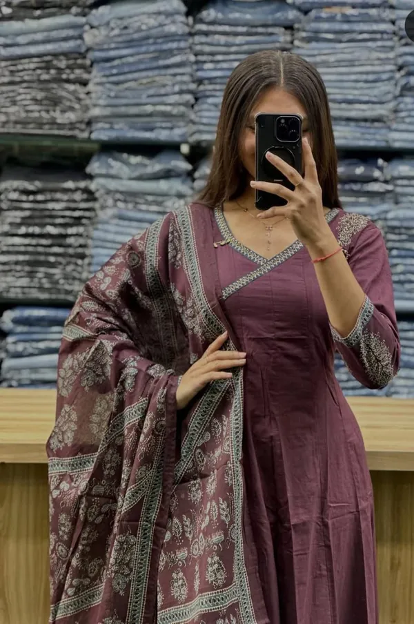 Designer_Anarkali_Azrak_Cotton_Suit_Set