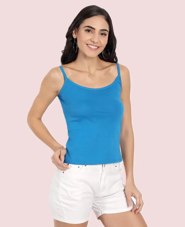 Blue_Lycra_Blend_Cotton_Unpadded_Round_Neck_Camisole_For_Women