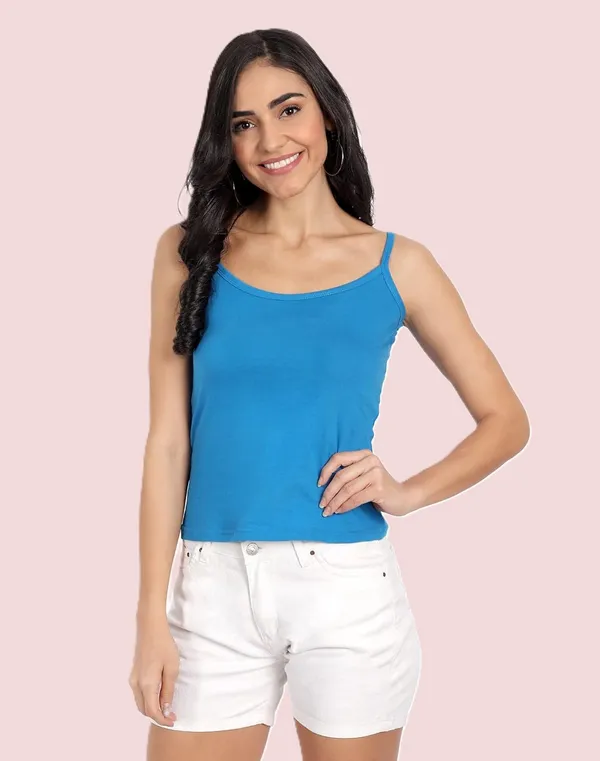 Blue_Lycra_Blend_Cotton_Unpadded_Round_Neck_Camisole_For_Women