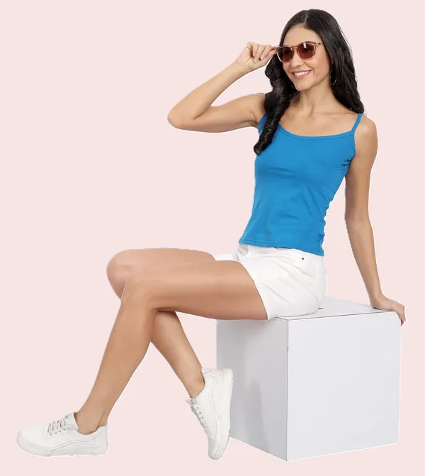 Blue_Lycra_Blend_Cotton_Unpadded_Round_Neck_Camisole_For_Women