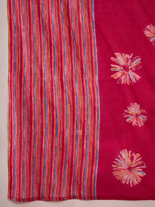 Jaipuri_Red_Cotton_Printed_Kurti_Pant_Dupatta_Set