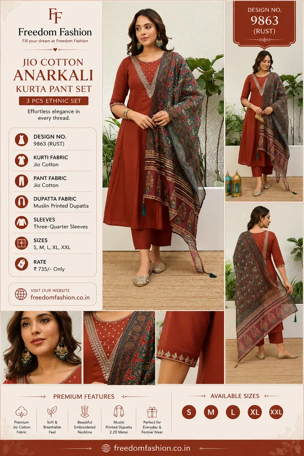 Jio_Cotton_Anarkali_Kurta_Pant_Set_with_Muslin_Printed_Dupatta
