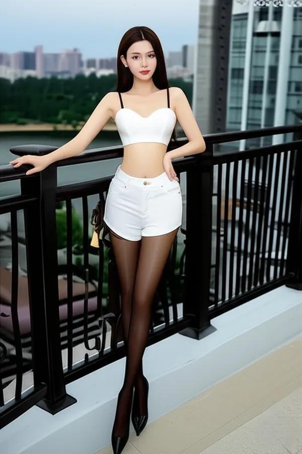 Black_Nylon_And_Spandex_Full_Length_High_Waisted_Stocking_For_Women