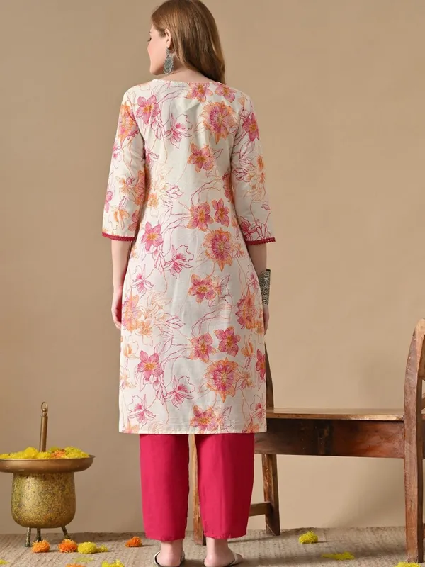 Rayon_Printed_Floral_Pink_Straight_Kurti