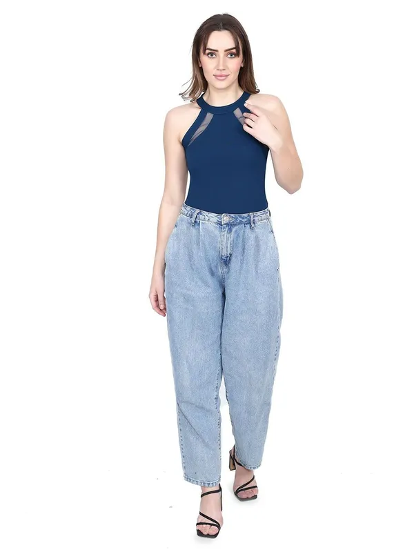 Solid_Halterneck_Sleeveless_Party_Top_for_Women_and_Girls