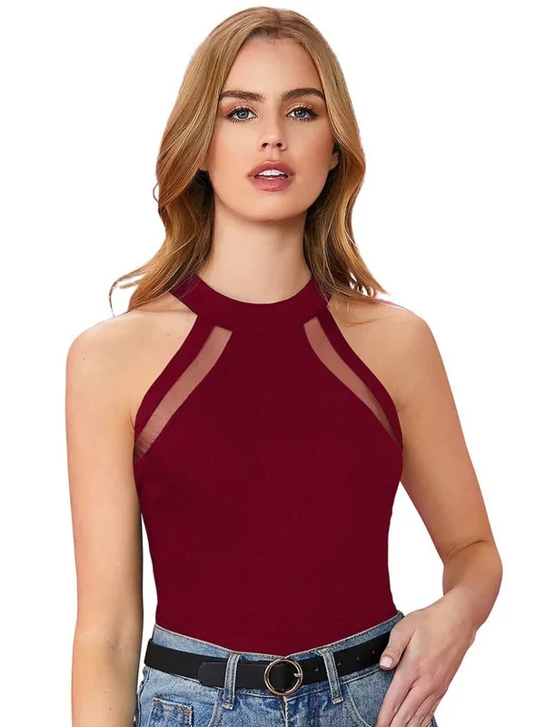 Solid_Halterneck_Sleeveless_Party_Top_for_Women_and_Girls