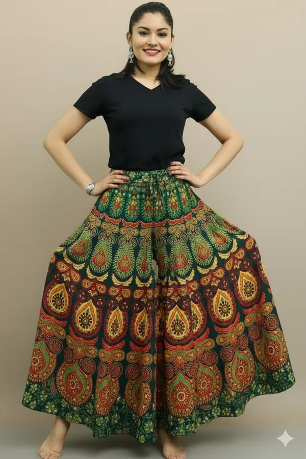 Green_Pure_Cotton_Jaipuri_Printed_Palazzo_For_Women