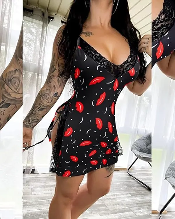Women_Printed_Babydoll_Nightwear_Swimwear_Beachwear