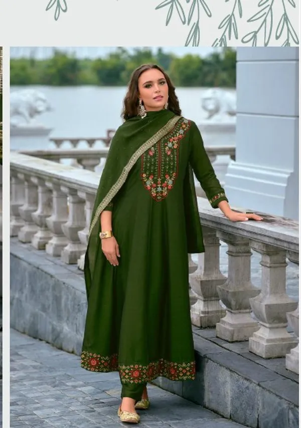 Women__silk_blend_Kurta__Sets_Pant_and__dupatta