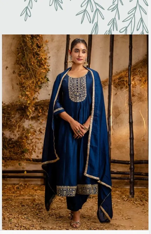 Women__silk_blend_Kurta__Sets_Pant_and__dupatta
