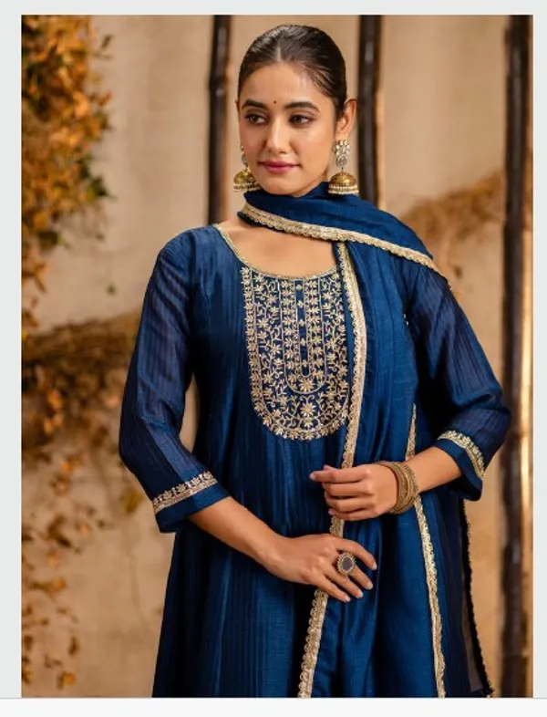 Women__silk_blend_Kurta__Sets_Pant_and__dupatta