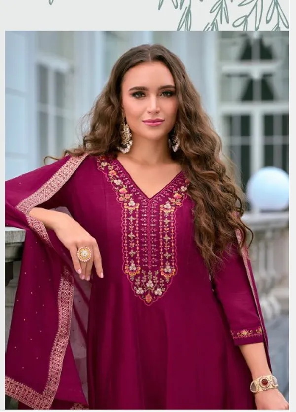 Women__silk_blend_Kurta__Sets_Pant_and__dupatta