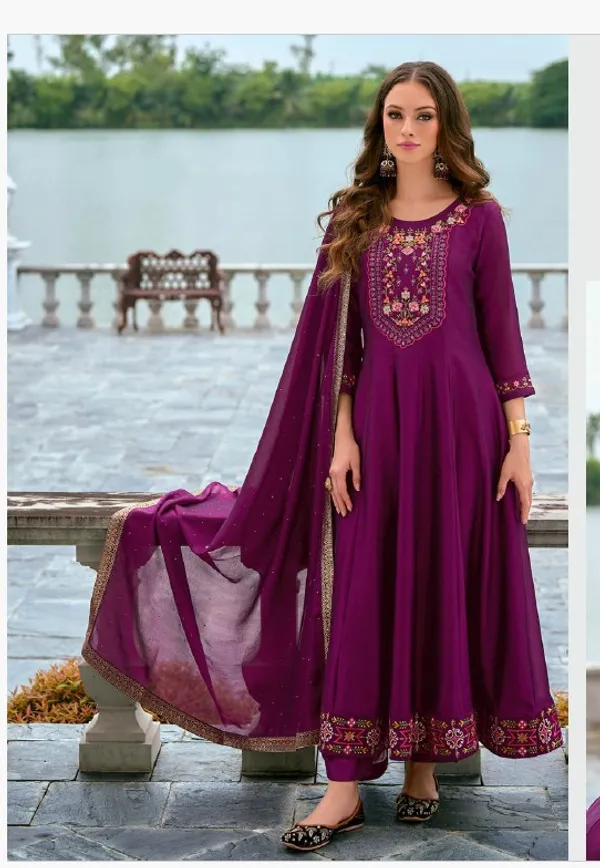 Women__silk_blend_Kurta__Sets_Pant_and__dupatta