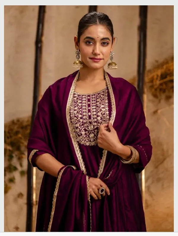 Women__silk_blend_Kurta__Sets_Pant_and__dupatta