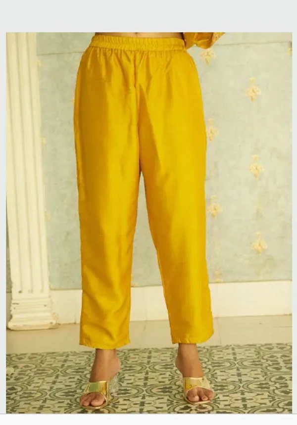 Women_silk_blend_Kurta__Sets_Pant_and__dupatta_With_four_side_lace