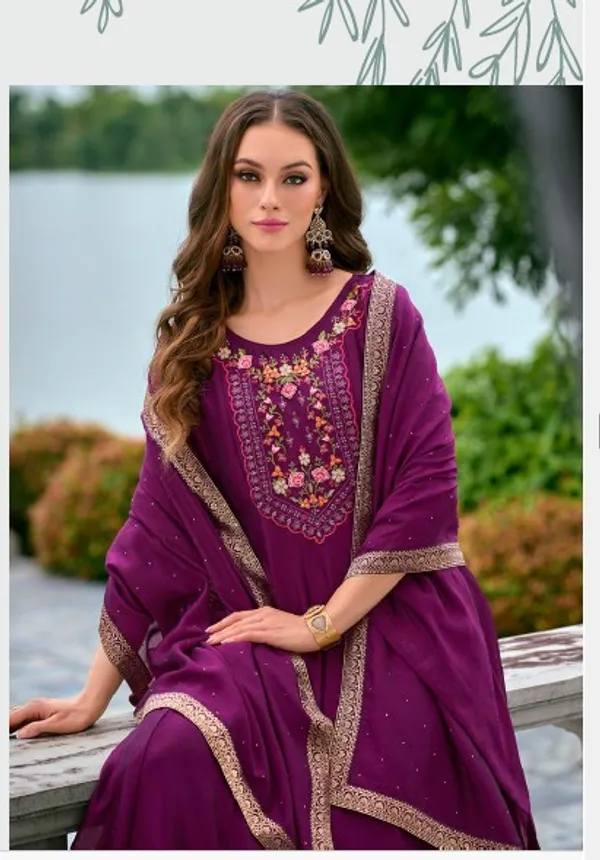 Women__silk_blend_Kurta__Sets_Pant_and__dupatta
