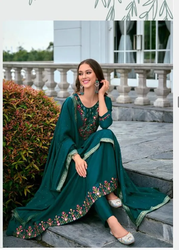 Women__silk_blend_Kurta__Sets_Pant_and__dupatta