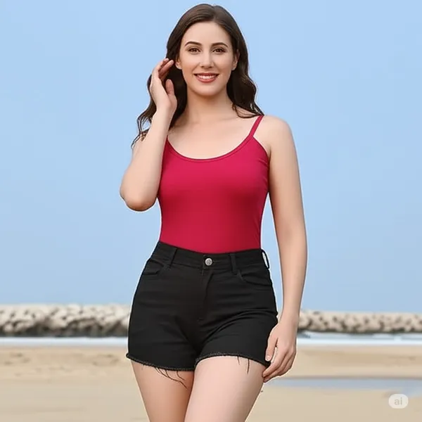 Pink_Lycra_Blend_Cotton_Unpadded_Round_Neck_Camisole_For_Women
