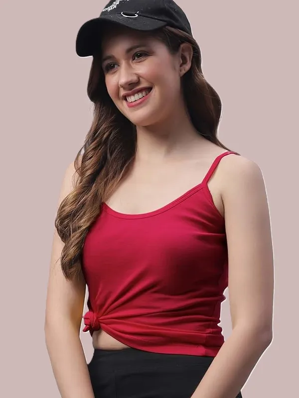 Pink_Lycra_Blend_Cotton_Unpadded_Round_Neck_Camisole_For_Women