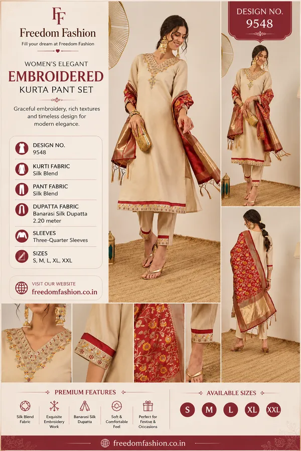 Women_Elegant_Embroidered_Kurta_Pant_Set