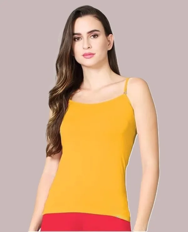 Yellow_Lycra_Blend_Cotton_Unpadded_Round_Neck_Camisole_For_Women