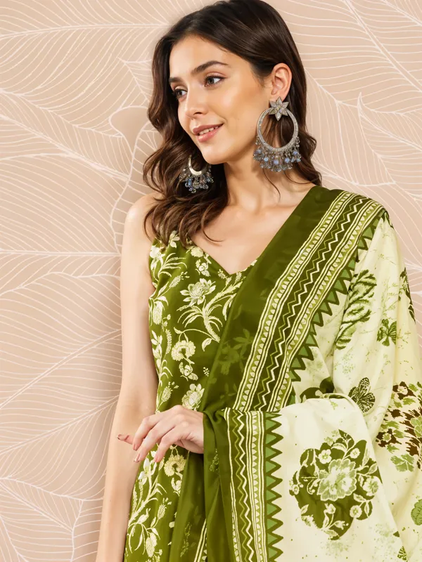 Olive_Green_3_Pc_SL_Long_Kurta_Pant_With_Dupatta__Premium_set__For_Women