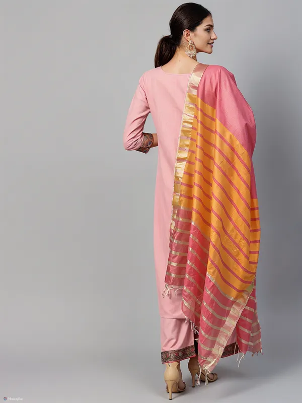Pink_Boat_Neck_Designer_Kurta_Palazzo___Set_Push_Premium_For_Women