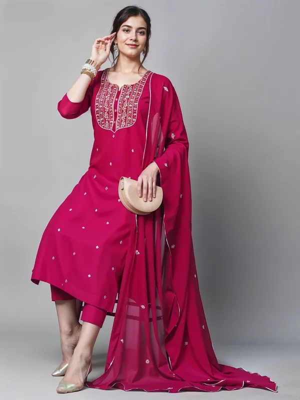 Pink_3_Pc_Embroidery_Straight_Kurta_Pant_With_Dupatta_Set_Push_Premium_For_Women