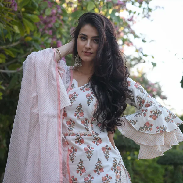 White_3_Pc_Bell_Sleeve_Long_Kurta_Set_With_Dupatta__Push_Premium_For_Women